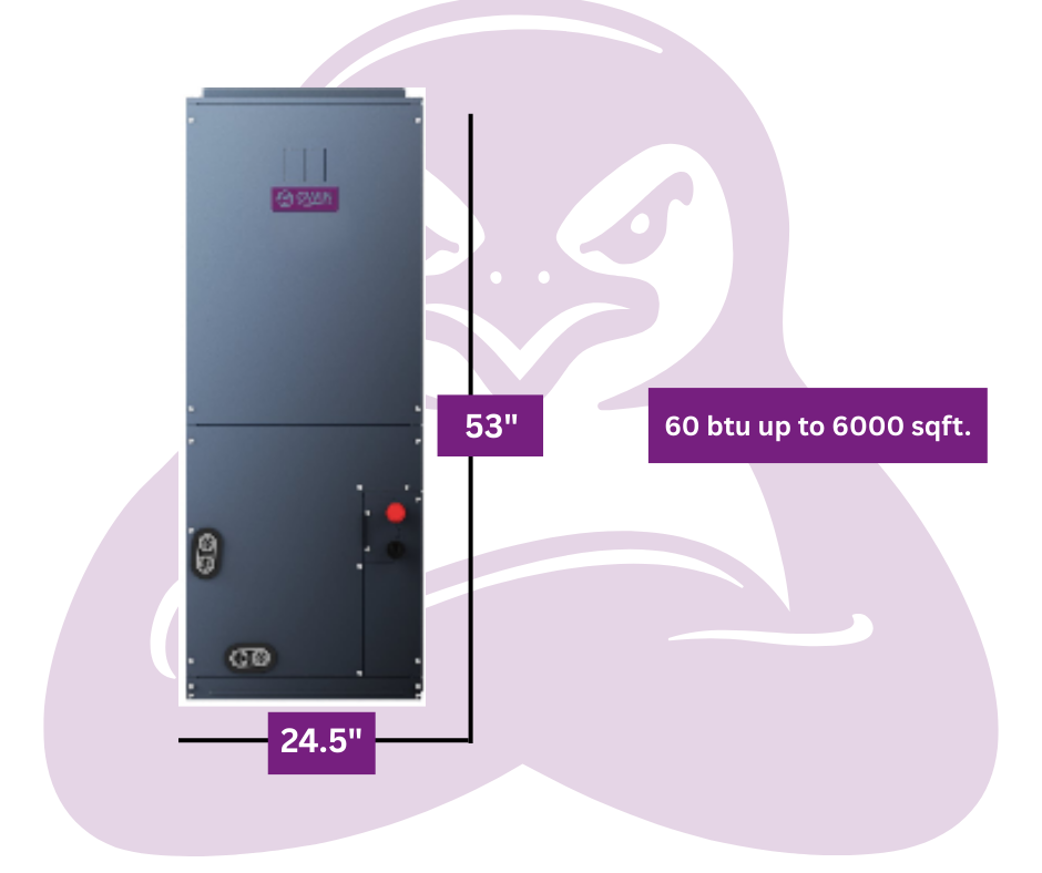 GWIN 5 Ton - 60,000 BTU - 16.5 SEER2 - Ducted Complete System With 15 Foot Line Set And Communication Wire