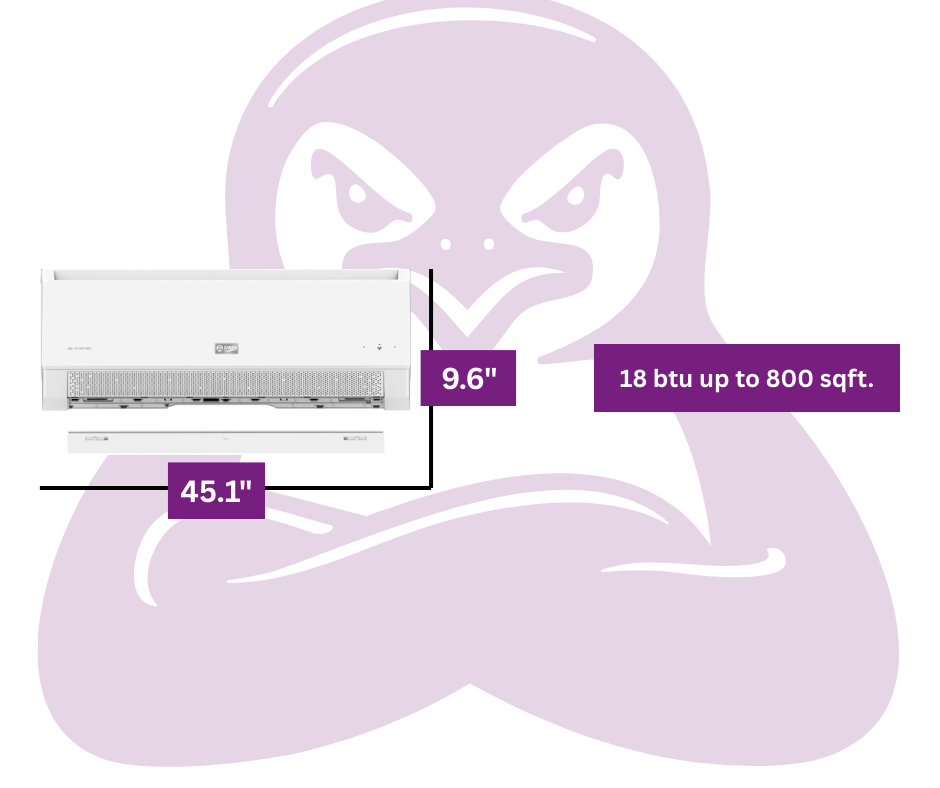 GWIN 18,000 BTU 25 SEER2 230V  Single Zone Ductless Mini-Split Complete System With 15 Foot Line Set And Communication Wire