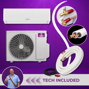 GWIN Assisted DIY 12,000 BTU 24.5 SEER2 230V Emperor 22 Single Zone Ductless Mini-Split Complete System with 15 Foot Line Set, Communication Wire, and GWIN Tech