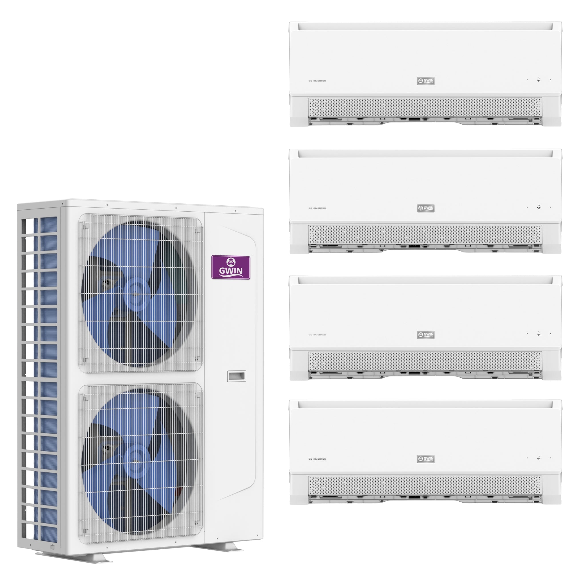 GWIN 35k BTU 22 SEER2 230V Four Zone Ductless Mini Split Complete System