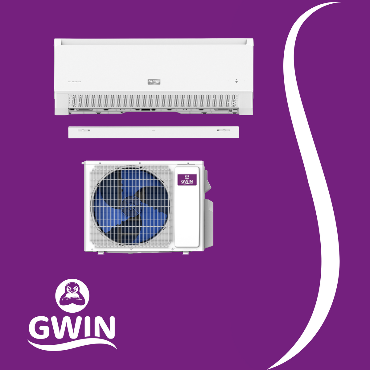 GWIN Assisted DIY 9,000 BTU 25 SEER2 115V Single Zone Ductless Mini-Split Complete System With 15 Foot Line Set And Communication Wire