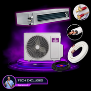 GWIN Assisted DIY 24,000 BTU 19.5 SEER2 230V Emperor 22 Single Zone Hidden Ducted Mini-Split Complete System with 15 Foot Line Set, Communication Wire, and GWIN Tech