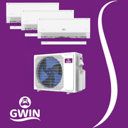 GWIN 28,000 BTU 22 SEER2 230V Three-Zone Ductless Mini-Split Complete System (7K + 9K + 12K Wall Mount)