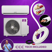 GWIN Assisted DIY 9,000 BTU 20.5 SEER2 115V King 13 Single Zone Ductless Mini-Split Complete System with 15 Foot Line Set, Communication Wire, and GWIN Tech
