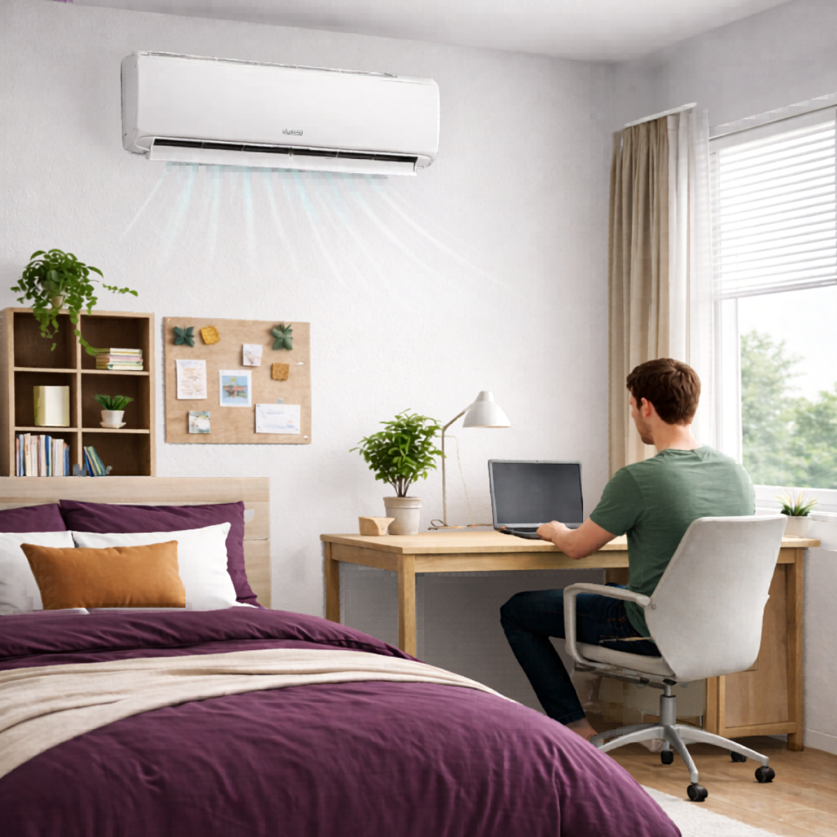 GWIN Assisted DIY 9,000 BTU 20.5 SEER2 115V King 13 Single Zone Ductless Mini-Split Complete System with 15 Foot Line Set, Communication Wire, and GWIN Tech