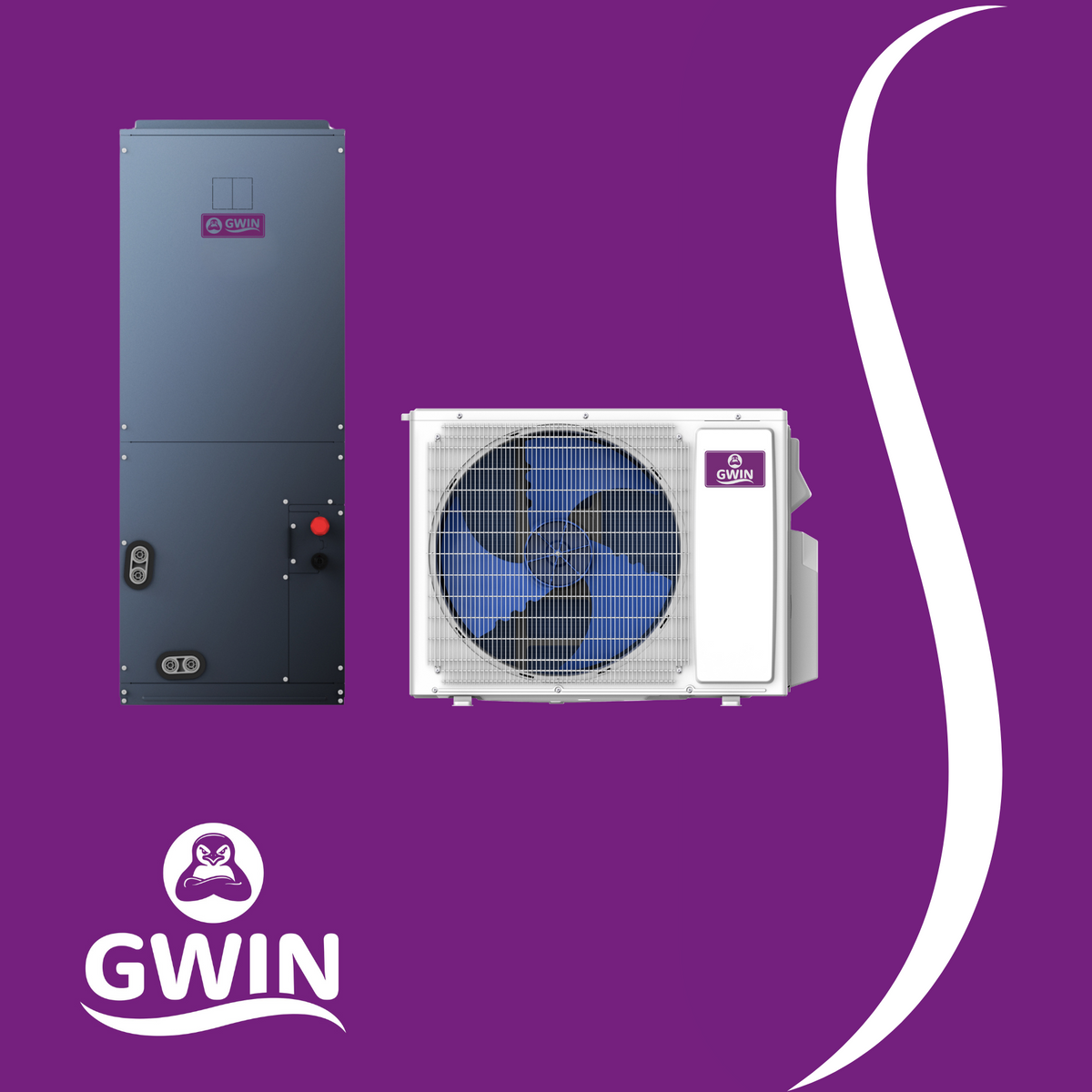 GWIN Assisted DIY 1.5 Ton - 18,000 BTU - 19.20 SEER2 - Ducted Complete System