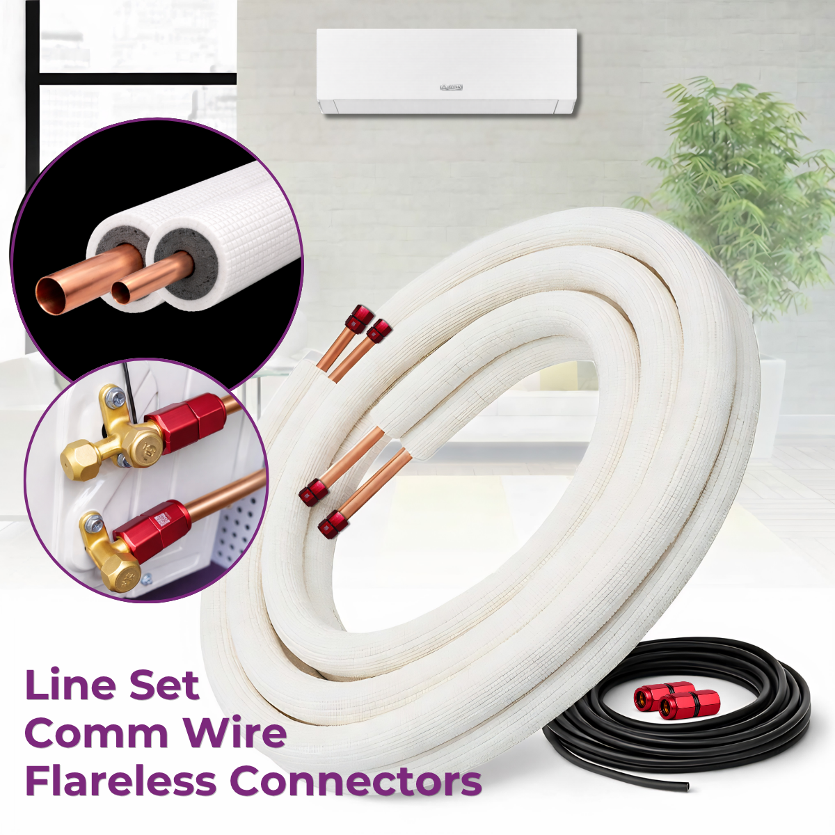 Upgrades for Flareless Line Set (from 15 feet) In Pre Made Bundles